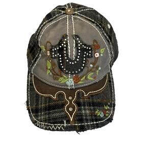 Vintage Y2K True Religion Distressed Horseshoe Adjustable Trucker Hat Cap Unisex